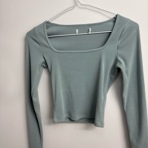 Hollister Ribbed Long Sleeve Top - Light Blue - Picture 1 of 2